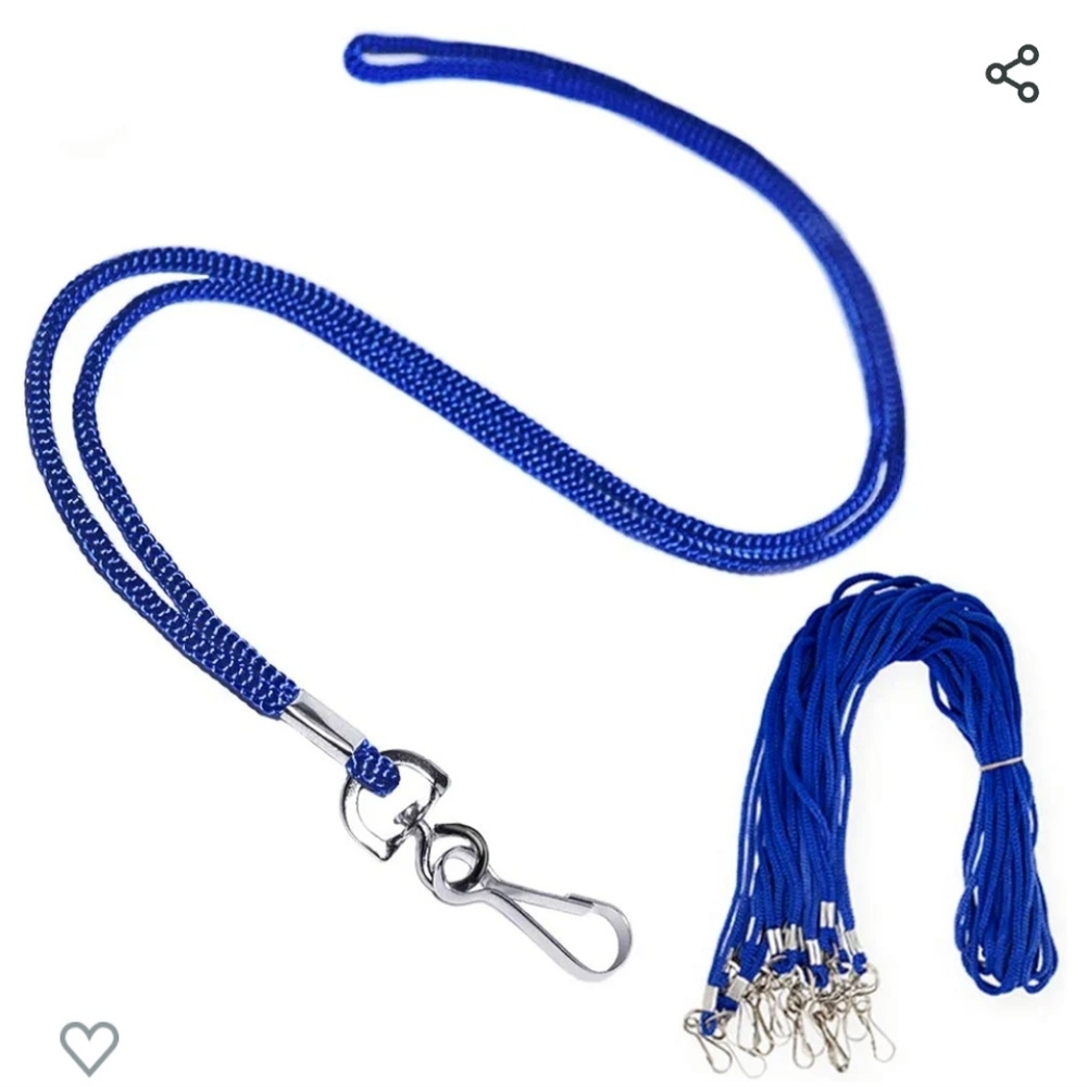 100 piece lanyard bundle. Blue, 18" length 36" circumference with swivel hook
